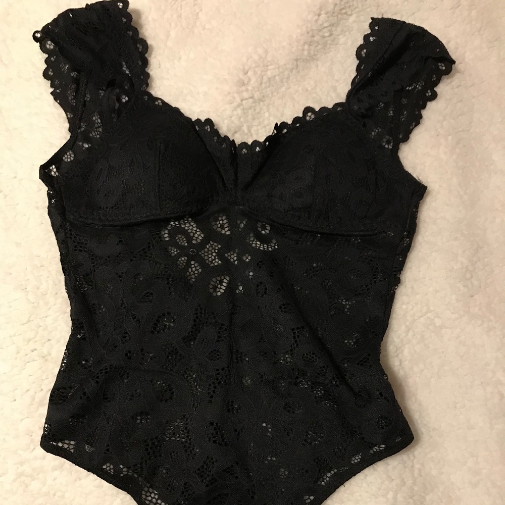 All Lace Padded Bodysuit with Snaps